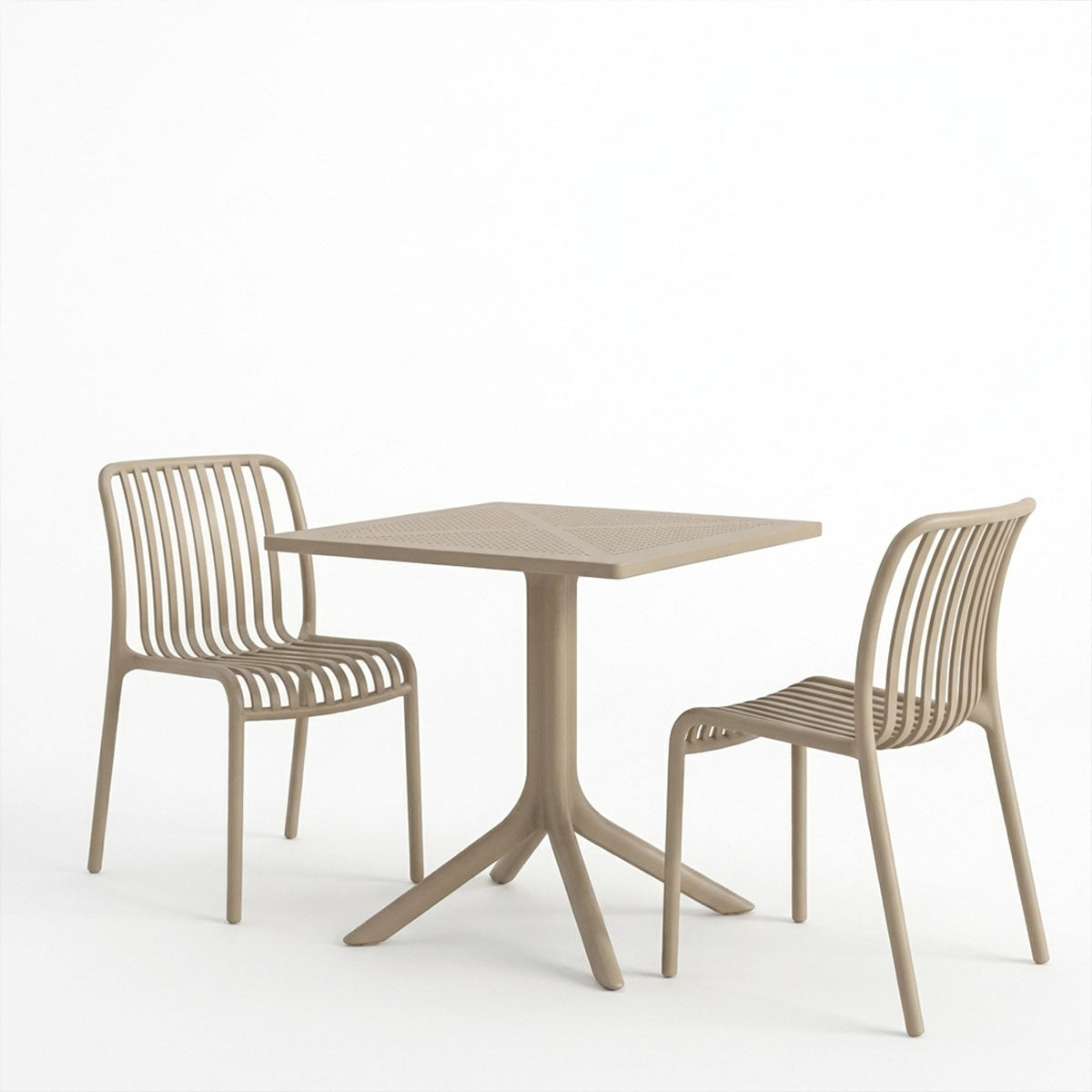 Τραπεζαρία Zoi Groovy  σετ 3τεμ cappuccino PP 80x80x74εκ