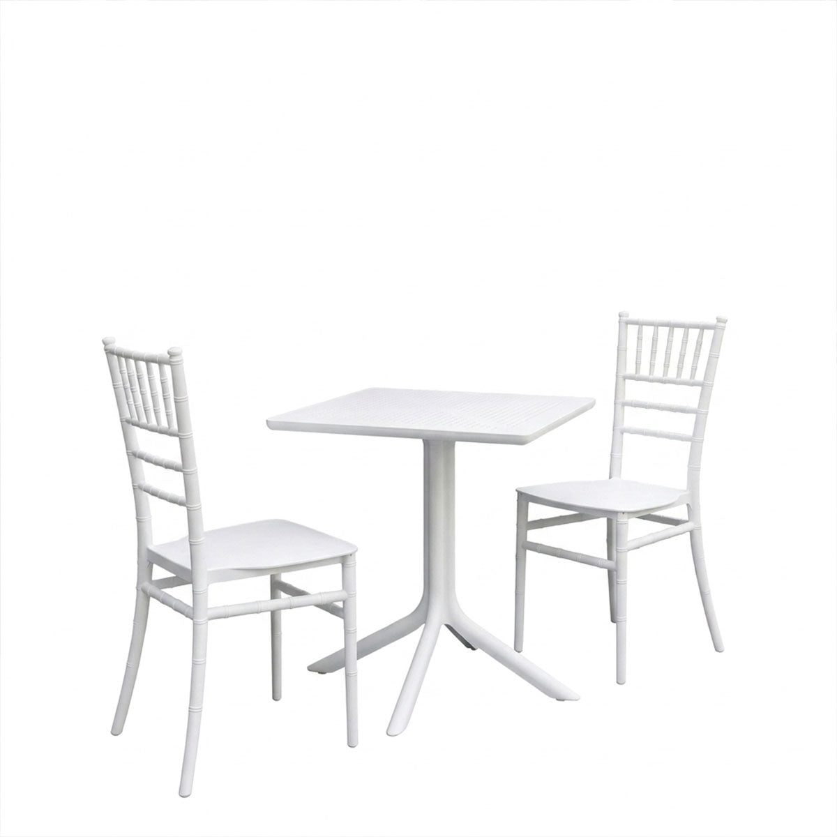 Τραπεζαρία Groovy Tifany I  σετ 3τεμ λευκό PP 60x60x76εκ
