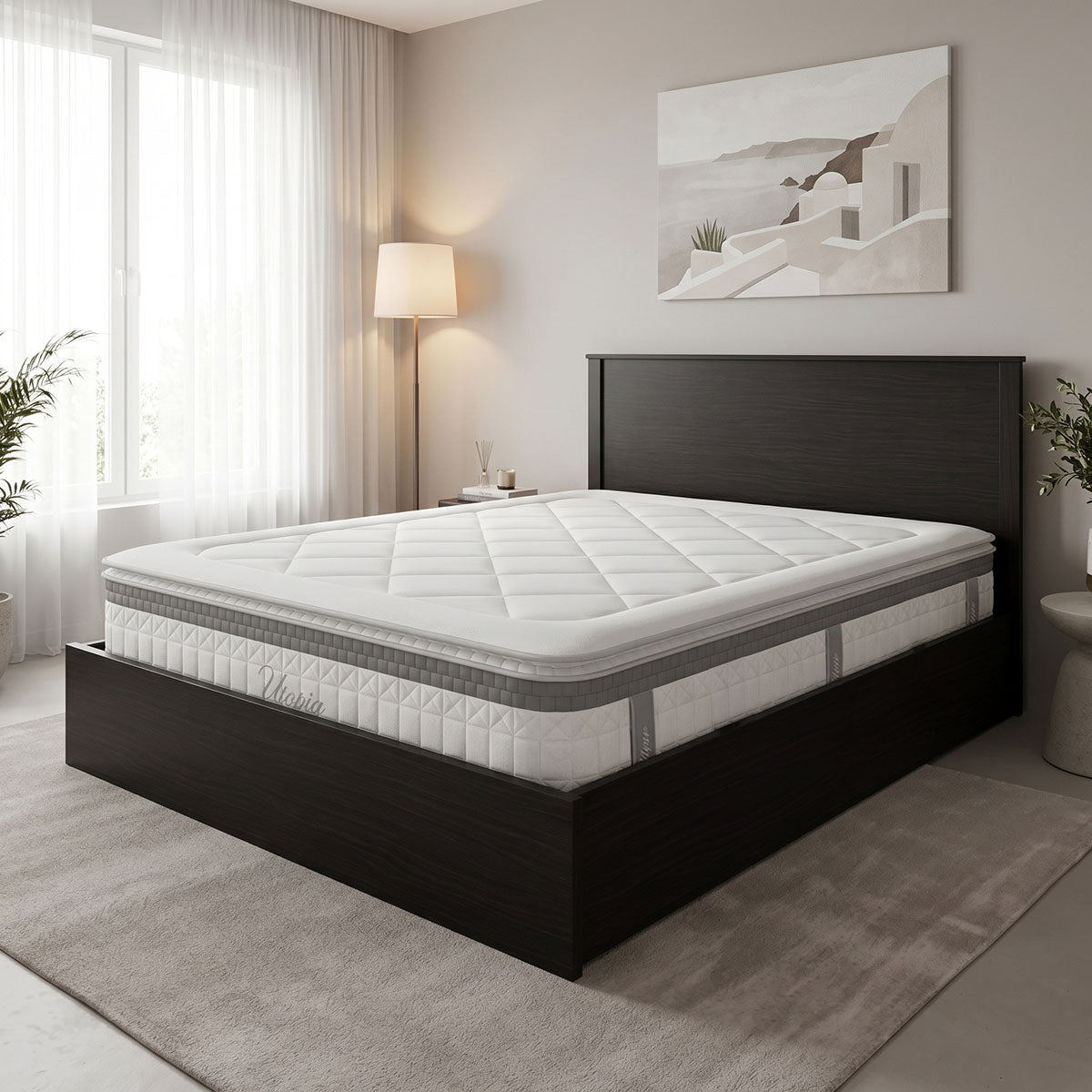 Κρεβάτι με στρώμα Athos Utopia  wenge 160x200εκ - Pakobazaar