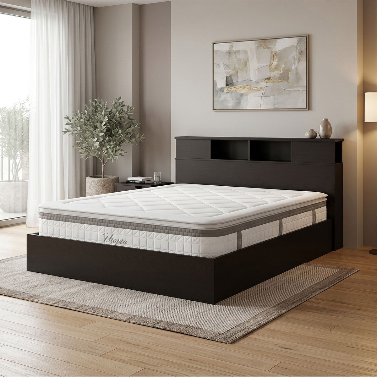 Κρεβάτι με στρώμα Olympus Utopia  wenge 160x200εκ
