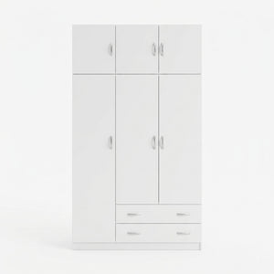 Ντουλάπα τρίφυλλη με πατάρι Alvia  λευκό 150x51x240εκ