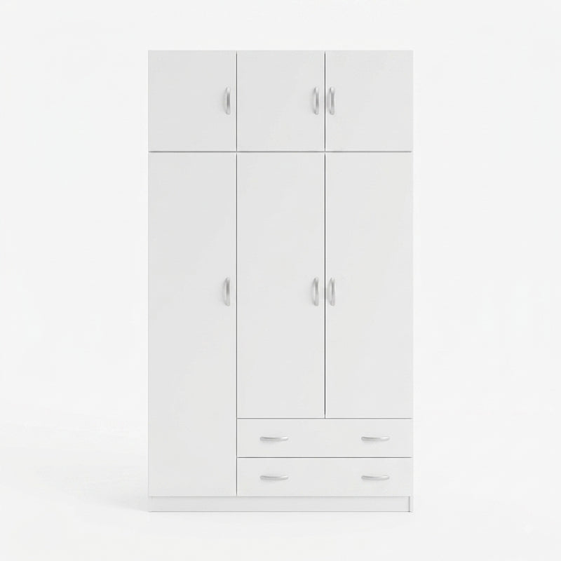 Ντουλάπα τρίφυλλη με πατάρι Alvia  λευκό 150x51x240εκ