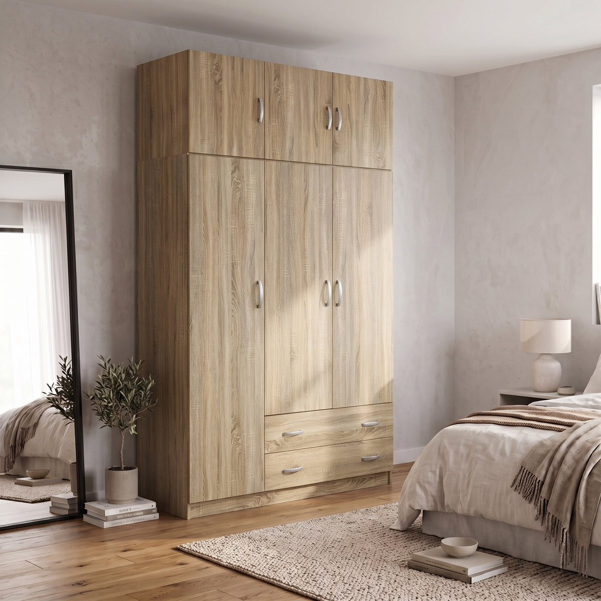 Ντουλάπα τρίφυλλη με πατάρι Alvia  sonoma 150x51x240εκ