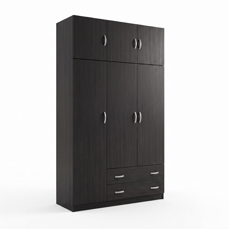 Ντουλάπα τρίφυλλη με πατάρι Alvia  wenge 150x51x240εκ
