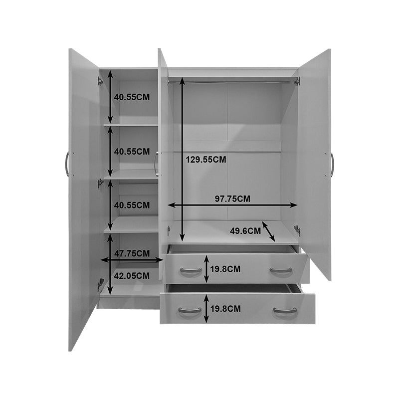 Ντουλάπα τρίφυλλη με πατάρι Alvia  wenge 150x51x240εκ