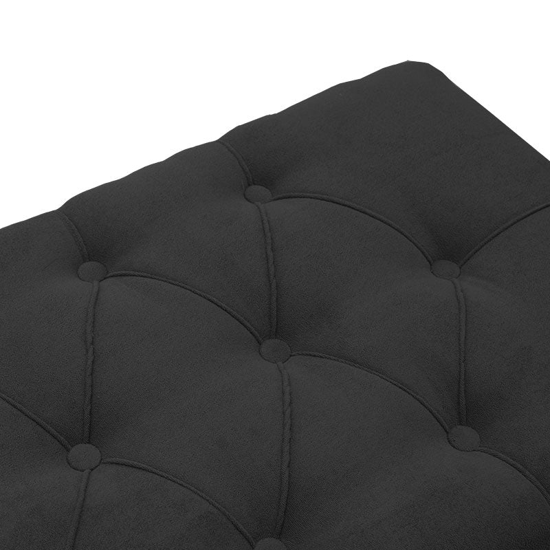 Σκαμπό-μπαούλο Elone  γκρι-καρυδί 90x40x44εκ - Pakobazaar