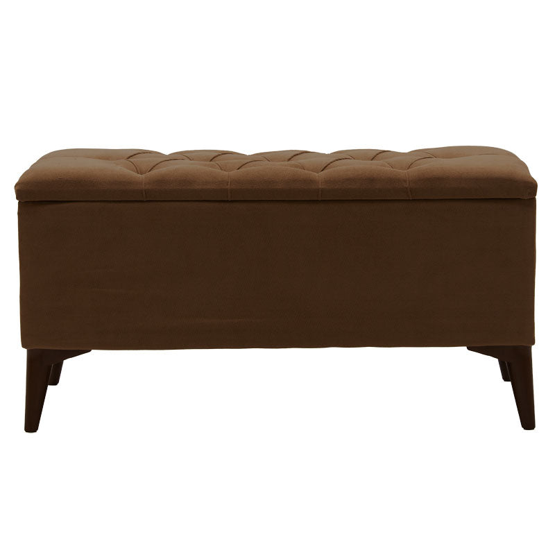 Σκαμπό-μπαούλο Elone  καφέ-καρυδί 90x40x44εκ - Pakobazaar