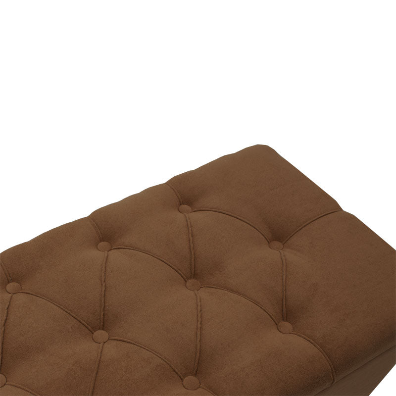 Σκαμπό-μπαούλο Elone  καφέ-καρυδί 90x40x44εκ - Pakobazaar