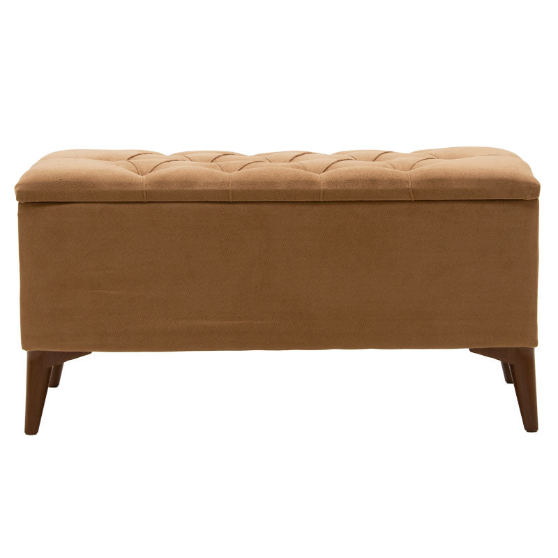 Σκαμπό-μπαούλο Elone  μόκα-καρυδί 90x40x44εκ - Pakobazaar
