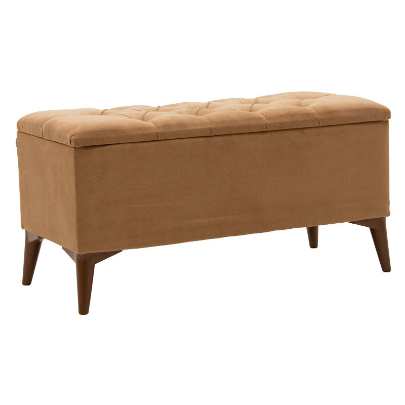 Σκαμπό-μπαούλο Elone  μόκα-καρυδί 90x40x44εκ - Pakobazaar