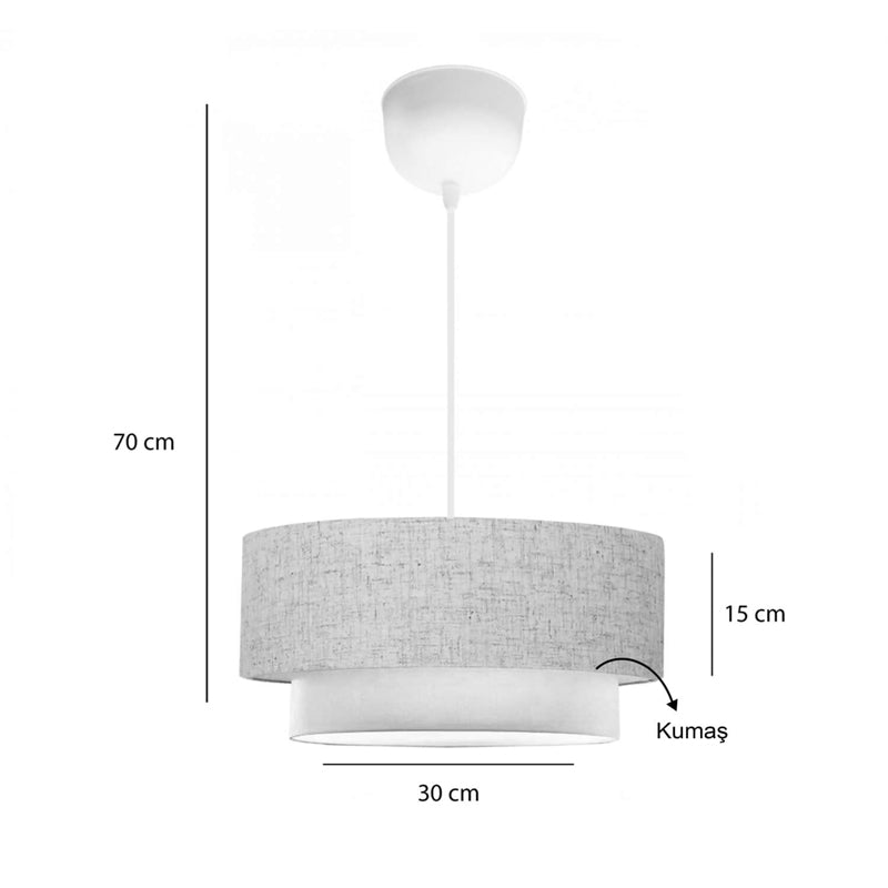 Φωτιστικό οροφής Sombre  ύφασμα σε κρεμα χρώμα Φ30x15εκ - Image 2