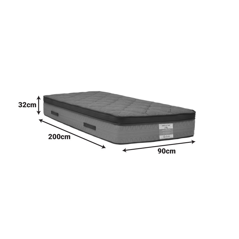 Στρώμα Deluxe  pocket spring διπλής όψης 32cm 90x200εκ - Pakobazaar