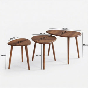 Τραπεζάκια Σαλονιού Σετ Myrtia Καρυδί 80x52x50 εκ. MDF