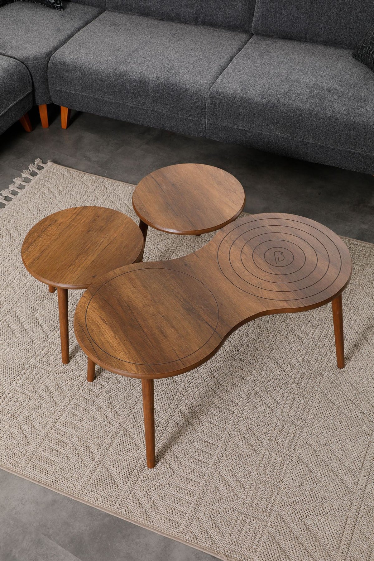 Τραπεζάκια Σαλονιού Σετ Tsakona Καρυδί 100x50x45 εκ. MDF