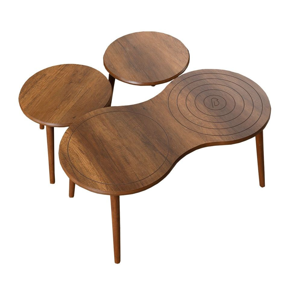 Τραπεζάκια Σαλονιού Σετ Tsakona Καρυδί 100x50x45 εκ. MDF
