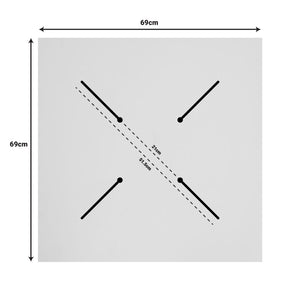 Επιφάνεια τραπεζιού Portico  HPL wenge 69x69εκ πάχους 12mm - Pakobazaar