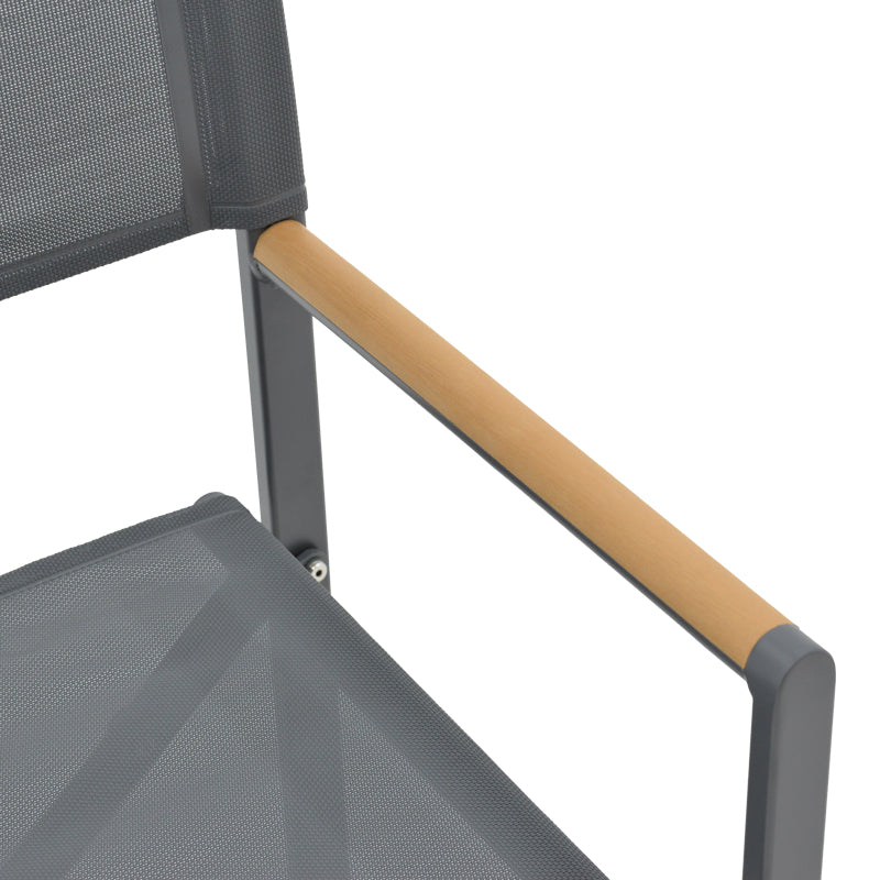 Πολυθρόνα σκηνοθέτη Mabu  ανθρακί αλουμίνιο 56x48x86εκ - Pakobazaar