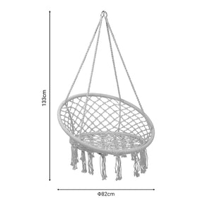 Αιώρα-κούνια κάθισμα Eventful  σχοινί μπεζ 82x82x133εκ - Pakobazaar