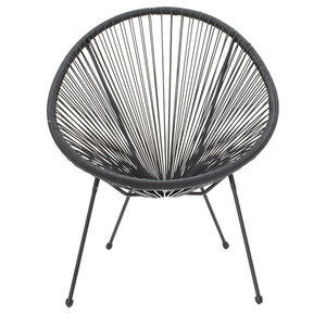 Πολυθρόνα Acapulco  μεταλλο-pe rattan σε μαύρη απόχρωση 68.5x74.5x84εκ - Pakobazaar