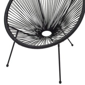 Πολυθρόνα Acapulco  μεταλλο-pe rattan σε μαύρη απόχρωση 68.5x74.5x84εκ - Pakobazaar