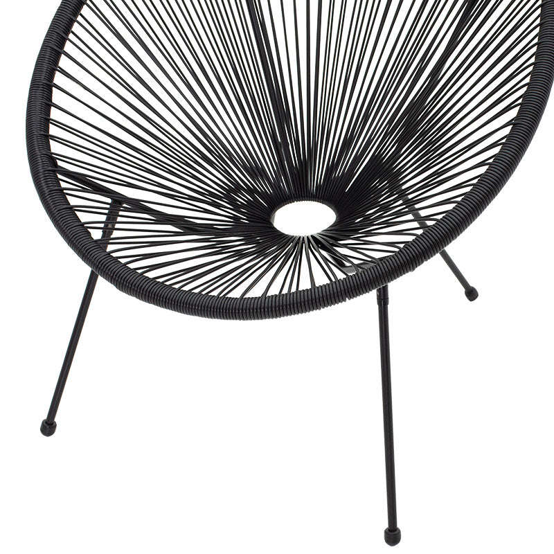Πολυθρόνα Acapulco  μεταλλο-pe rattan σε μαύρη απόχρωση 68.5x74.5x84εκ - Pakobazaar