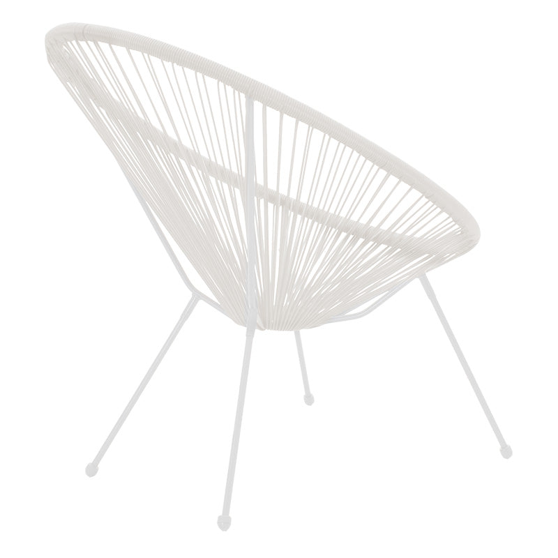Πολυθρόνα Acapulco  μεταλλο-pe rattan σε λευκή απόχρωση 68.5x74.5x84εκ - Pakobazaar