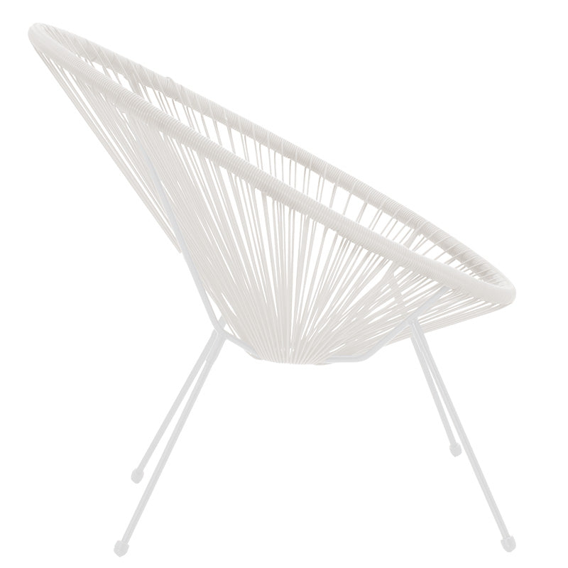 Πολυθρόνα Acapulco  μεταλλο-pe rattan σε λευκή απόχρωση 68.5x74.5x84εκ - Pakobazaar