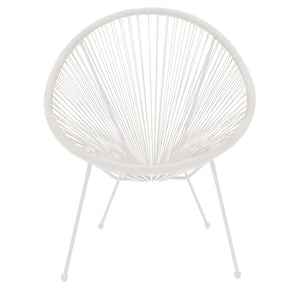 Πολυθρόνα Acapulco  μεταλλο-pe rattan σε λευκή απόχρωση 68.5x74.5x84εκ - Pakobazaar