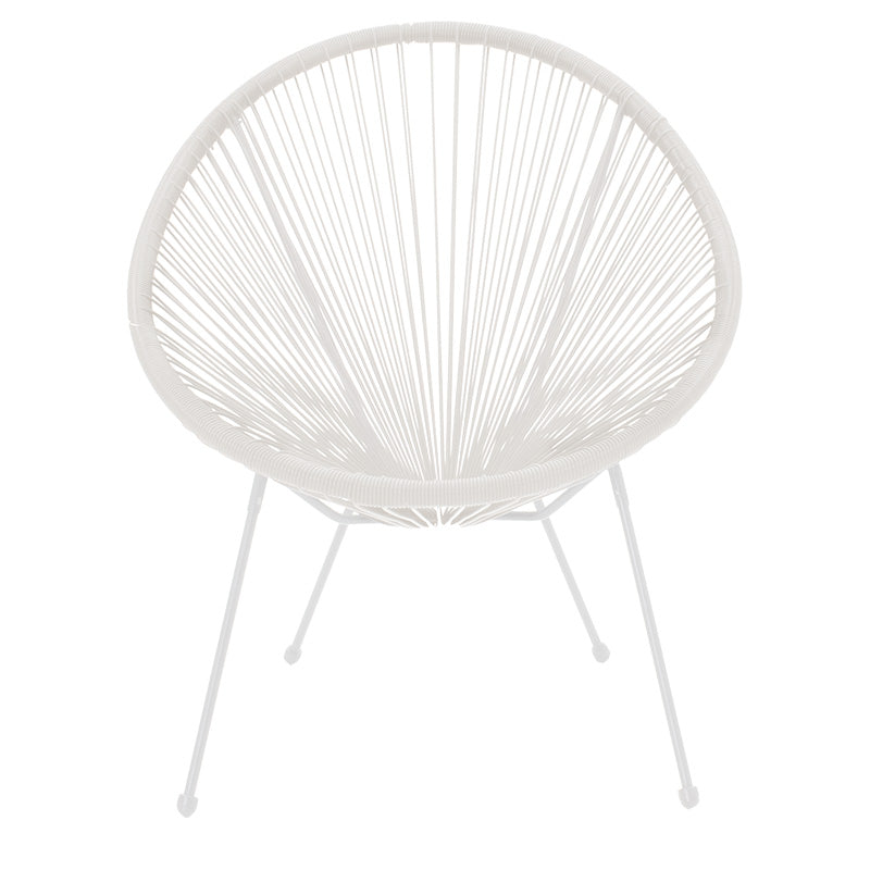 Πολυθρόνα Acapulco  μεταλλο-pe rattan σε λευκή απόχρωση 68.5x74.5x84εκ - Pakobazaar
