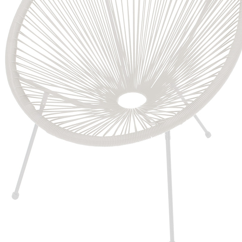 Πολυθρόνα Acapulco  μεταλλο-pe rattan σε λευκή απόχρωση 68.5x74.5x84εκ - Pakobazaar