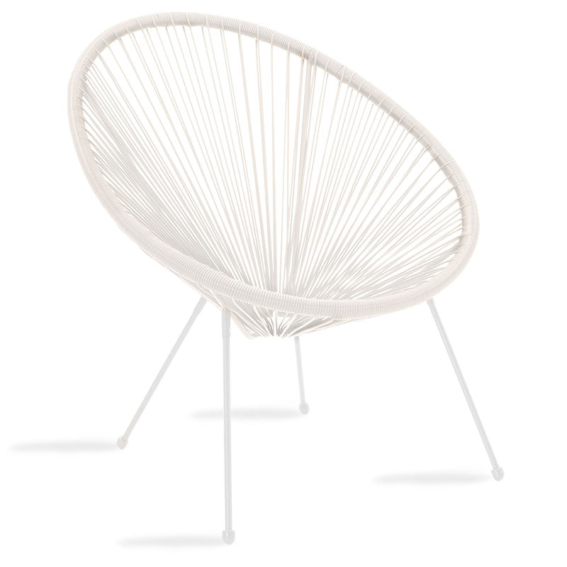 Πολυθρόνα Acapulco  μεταλλο-pe rattan σε λευκή απόχρωση 68.5x74.5x84εκ - Pakobazaar