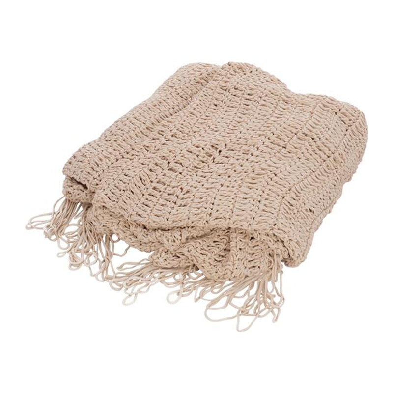 Δίχτυ σκίασης Shelto  μακραμέ poly-cotton σε μπεζ απόχρωση 400x400x27εκ - Pakobazaar