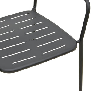 Πολυθρόνα Deraby  στοιβαζόμενη μαύρο μέταλλο 56x45.5x83εκ - Pakobazaar