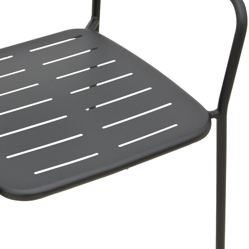 Πολυθρόνα Deraby  στοιβαζόμενη μαύρο μέταλλο 56x45.5x83εκ - Pakobazaar