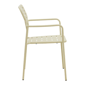 Πολυθρόνα Deraby  στοιβαζόμενη κρεμ μέταλλο 56x45.5x83εκ - Pakobazaar