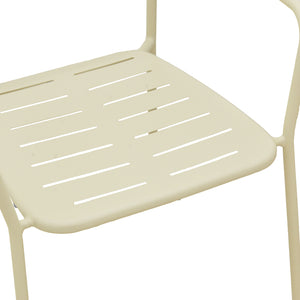Πολυθρόνα Deraby  στοιβαζόμενη κρεμ μέταλλο 56x45.5x83εκ - Pakobazaar