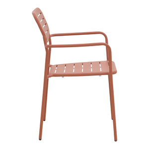 Πολυθρόνα Deraby  στοιβαζόμενη terracotta μέταλλο 56x45.5x83εκ - Pakobazaar