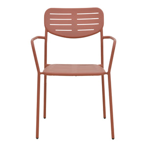 Πολυθρόνα Deraby  στοιβαζόμενη terracotta μέταλλο 56x45.5x83εκ - Pakobazaar