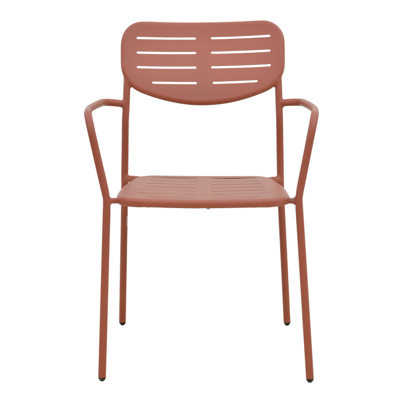 Πολυθρόνα Deraby  στοιβαζόμενη terracotta μέταλλο 56x45.5x83εκ - Pakobazaar