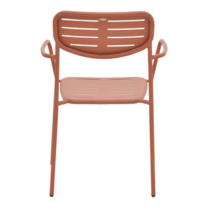 Πολυθρόνα Deraby  στοιβαζόμενη terracotta μέταλλο 56x45.5x83εκ - Pakobazaar