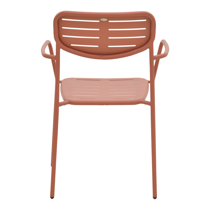 Πολυθρόνα Deraby  στοιβαζόμενη terracotta μέταλλο 56x45.5x83εκ - Pakobazaar