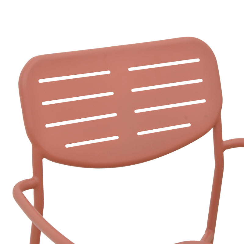 Πολυθρόνα Deraby  στοιβαζόμενη terracotta μέταλλο 56x45.5x83εκ - Pakobazaar