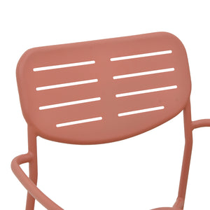 Πολυθρόνα Deraby  στοιβαζόμενη terracotta μέταλλο 56x45.5x83εκ - Pakobazaar