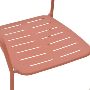 Πολυθρόνα Deraby  στοιβαζόμενη terracotta μέταλλο 56x45.5x83εκ - Pakobazaar