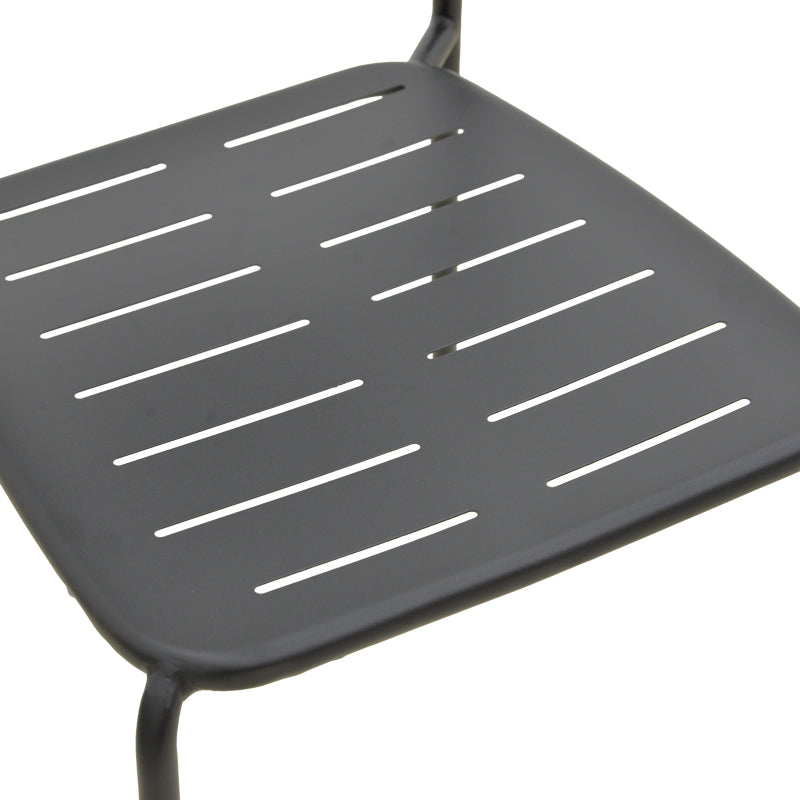 Καρέκλα Deraby  στοιβαζόμενη μαύρο μέταλλο 52.5x45.5x83εκ - Pakobazaar