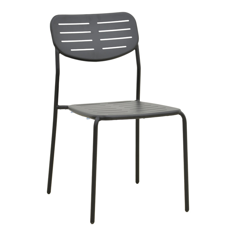 Καρέκλα Deraby  στοιβαζόμενη μαύρο μέταλλο 52.5x45.5x83εκ - Pakobazaar