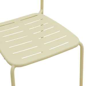 Καρέκλα Deraby  στοιβαζόμενη κρεμ μέταλλο 52.5x45.5x83εκ - Pakobazaar