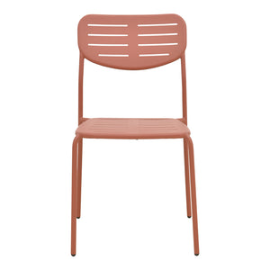Καρέκλα Deraby  στοιβαζόμενη terracotta μέταλλο 52.5x45.5x83εκ - Pakobazaar