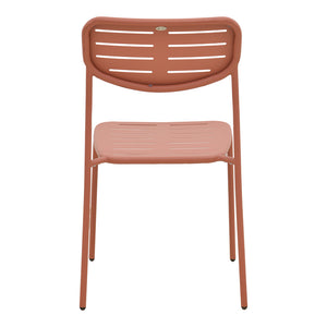 Καρέκλα Deraby  στοιβαζόμενη terracotta μέταλλο 52.5x45.5x83εκ - Pakobazaar