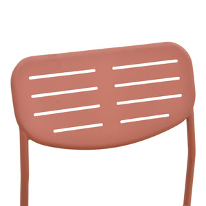 Καρέκλα Deraby  στοιβαζόμενη terracotta μέταλλο 52.5x45.5x83εκ - Pakobazaar